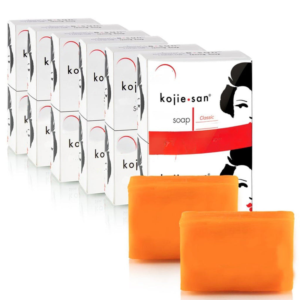Kojie San Skin Brightening Soap Bundle Pack | Original Kojic Acid, Coconut & Tea Tree Oil, 65g x 24 Bars