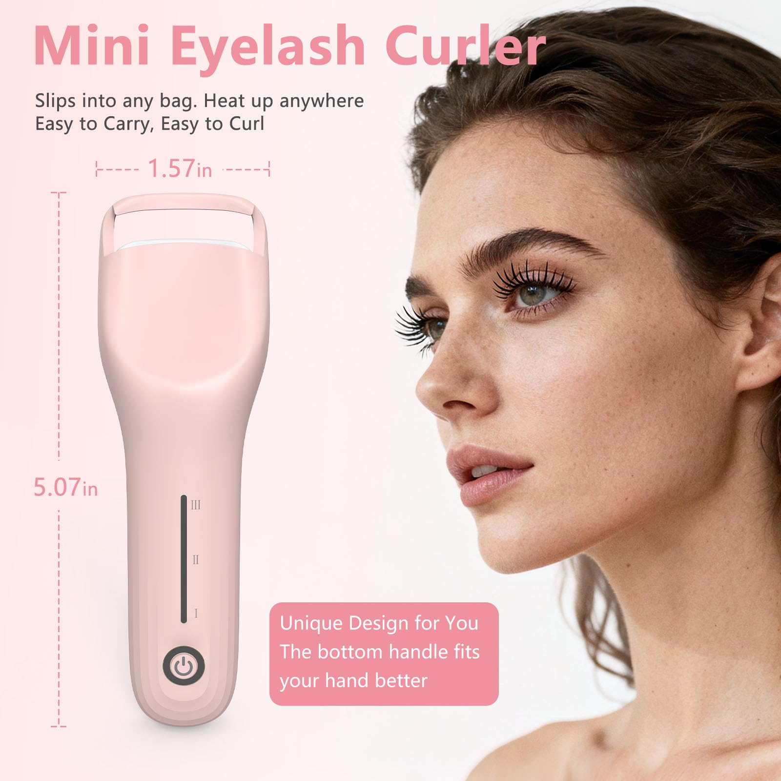 KOKABI Heated Eyelash Curler – 10s Heat, 3 Temp Levels, USB-C Rechargeable