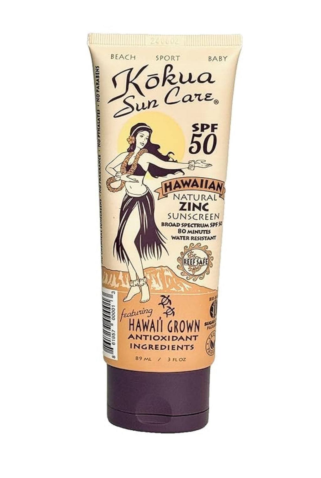 Kokua Sun Care Hawaiian Sunscreen SPF 50 | Mineral, Reef Safe, 3 oz