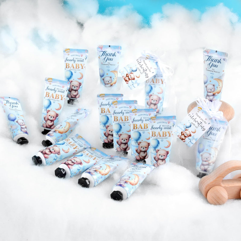 KONEUK 50-Pack Baby Shower Hand Cream Gifts Sets with Thank You Cards & Organza Bags | Bulk Favors for Guests
