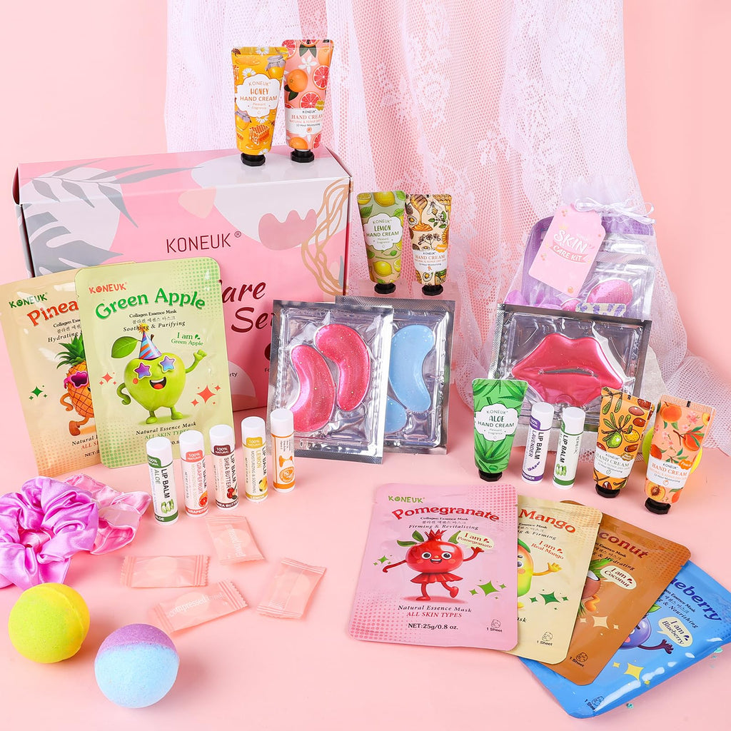 KONEUK 80PCS Spa Party Kit for Girls | Sleepover & Spa Birthday Party Essentials