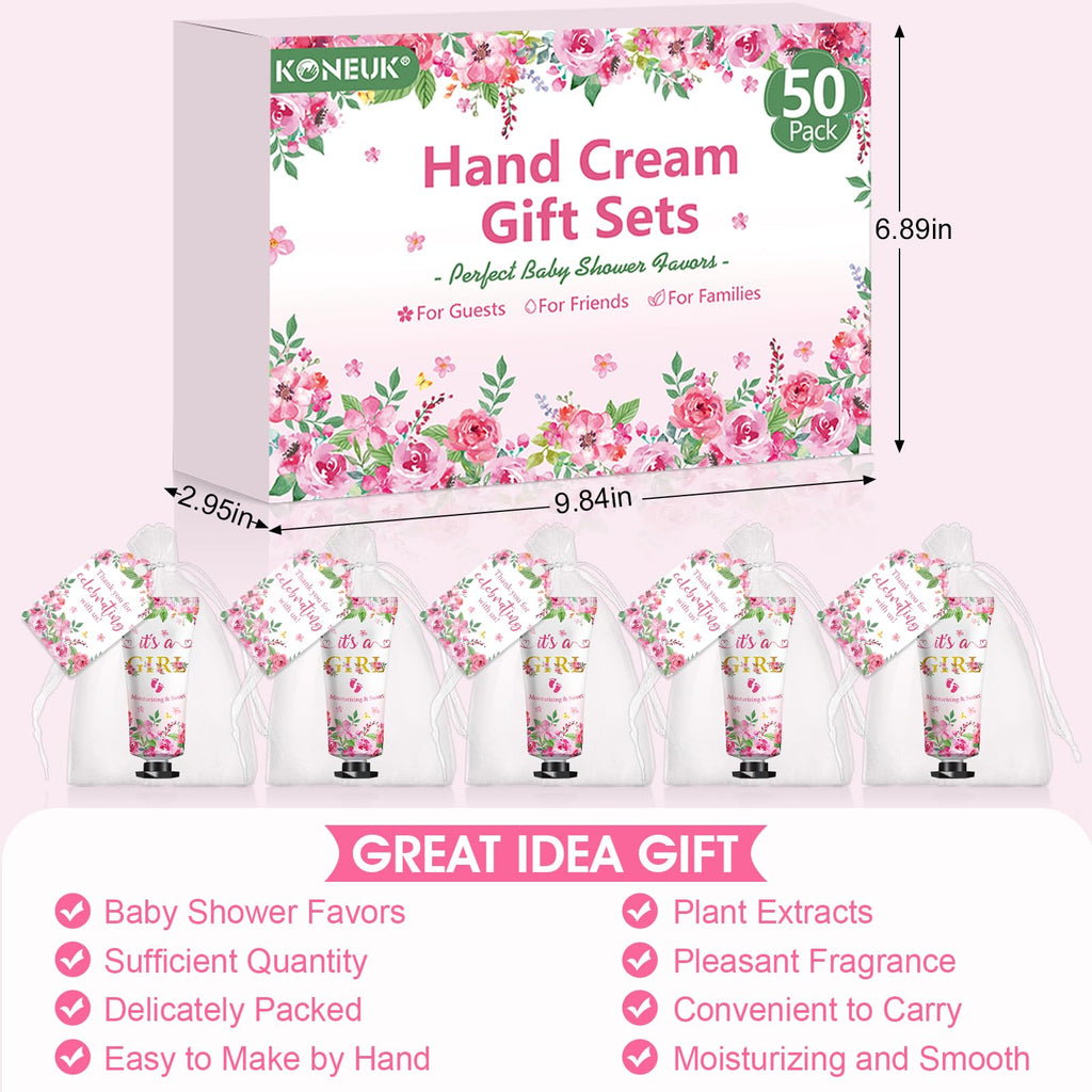 KONEUK 50 Pack Bulk Hand Cream Sets for Baby Shower & Wedding Favors