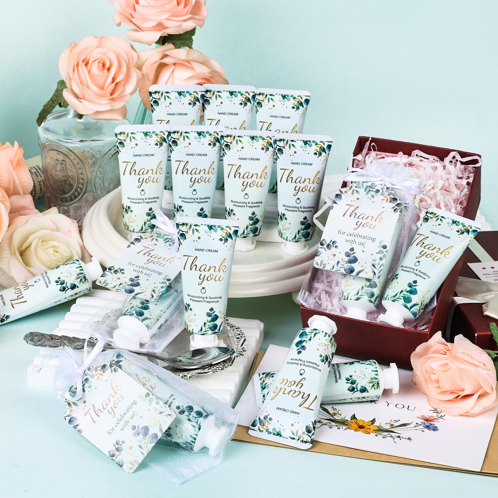 KONEUK 50 Pack Hand Cream Gifts Sets – Eucalyptus Scent, Wedding & Bridal Shower Favors