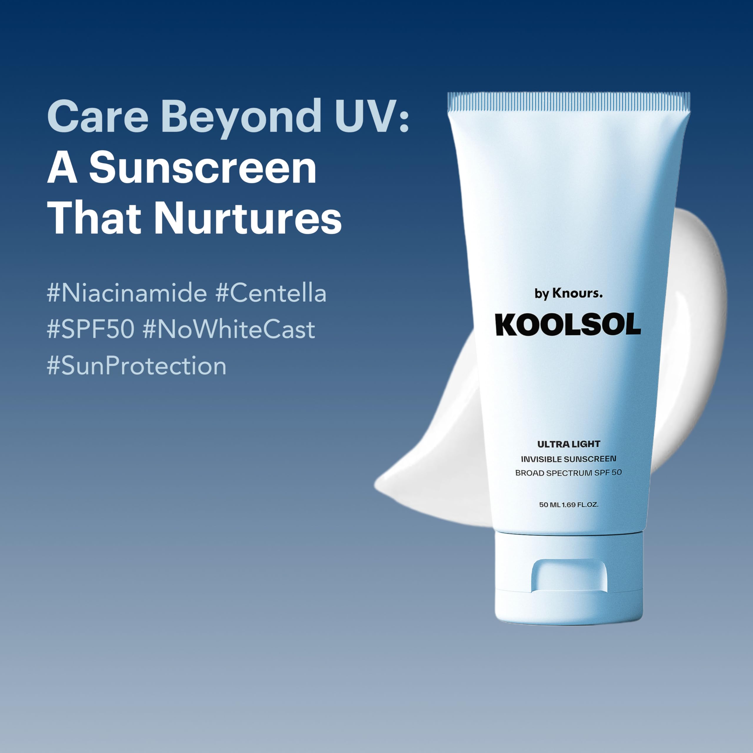 KOOLSOL Sunscreen by Knours – Ultra-Light SPF 50 Broad Spectrum, Hydrating for All Skin Types (50ml)