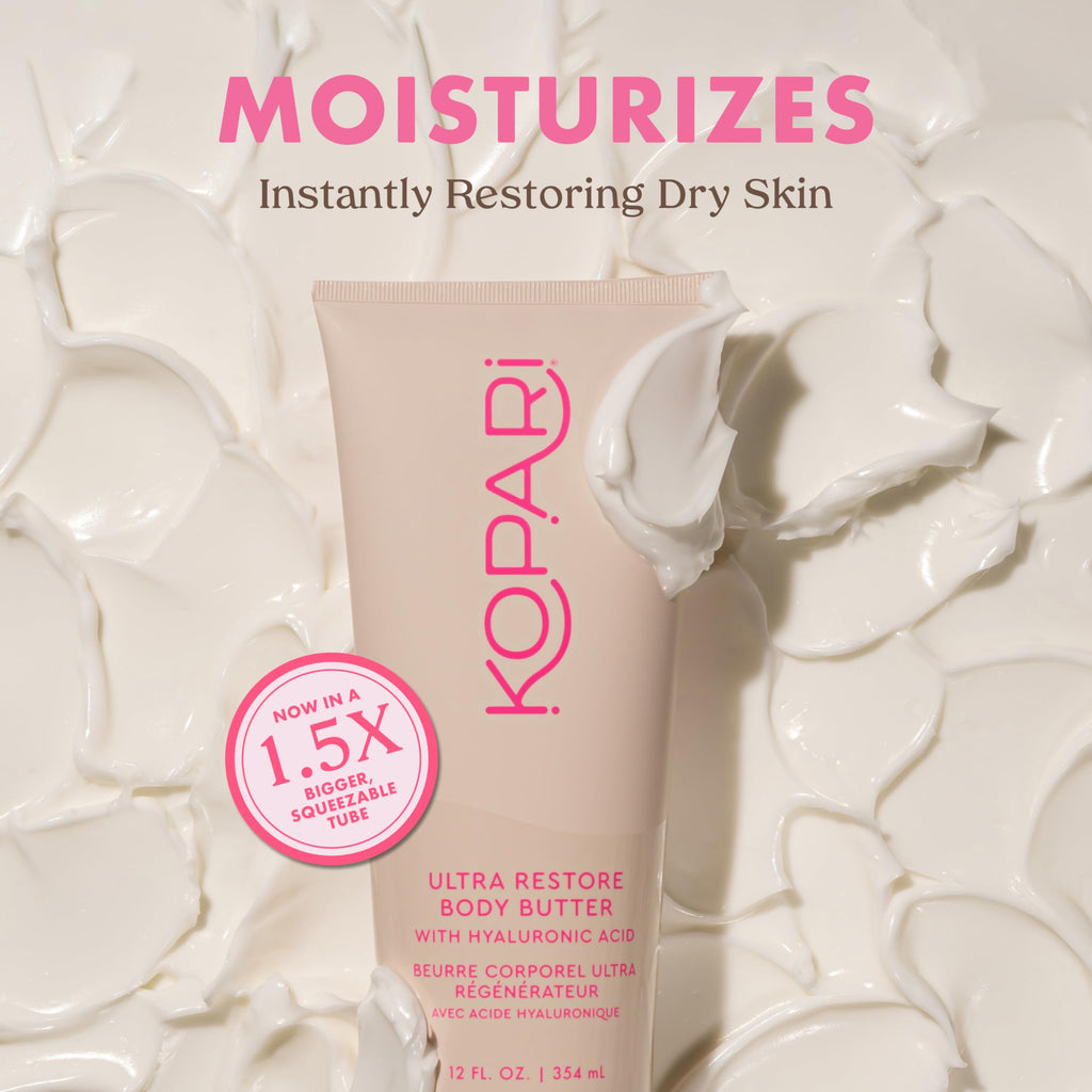 Kopari Jumbo Ultra Restore Body Butter - Whipped Hydration with Hyaluronic Acid & Mango Seed Butter (12 oz)