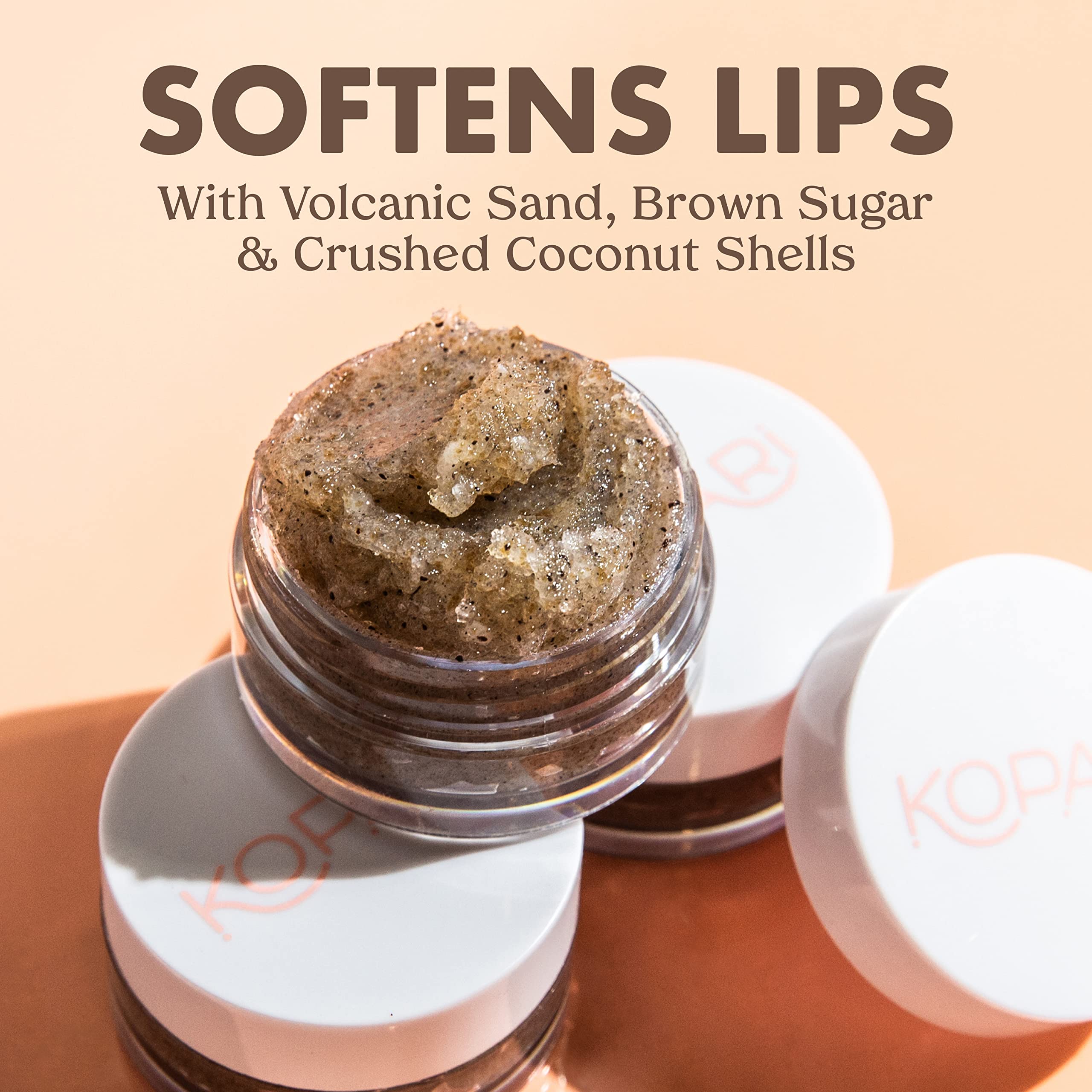 Kopari Coconut Lip Scrubby — Exfoliating Lip Scrub with Volcanic Sand, Brown Sugar & Coconut Shells (Vegan)
