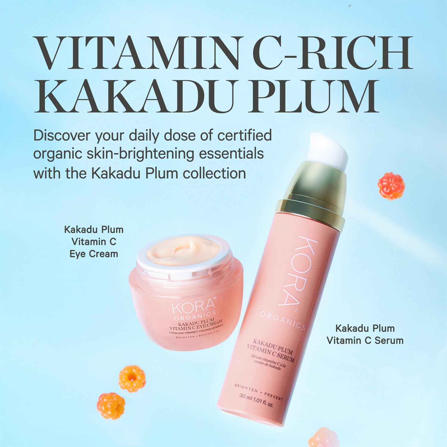 KORA Organics Kakadu Plum Vitamin C Serum – Antioxidant Facial Serum with Hyaluronic Acid