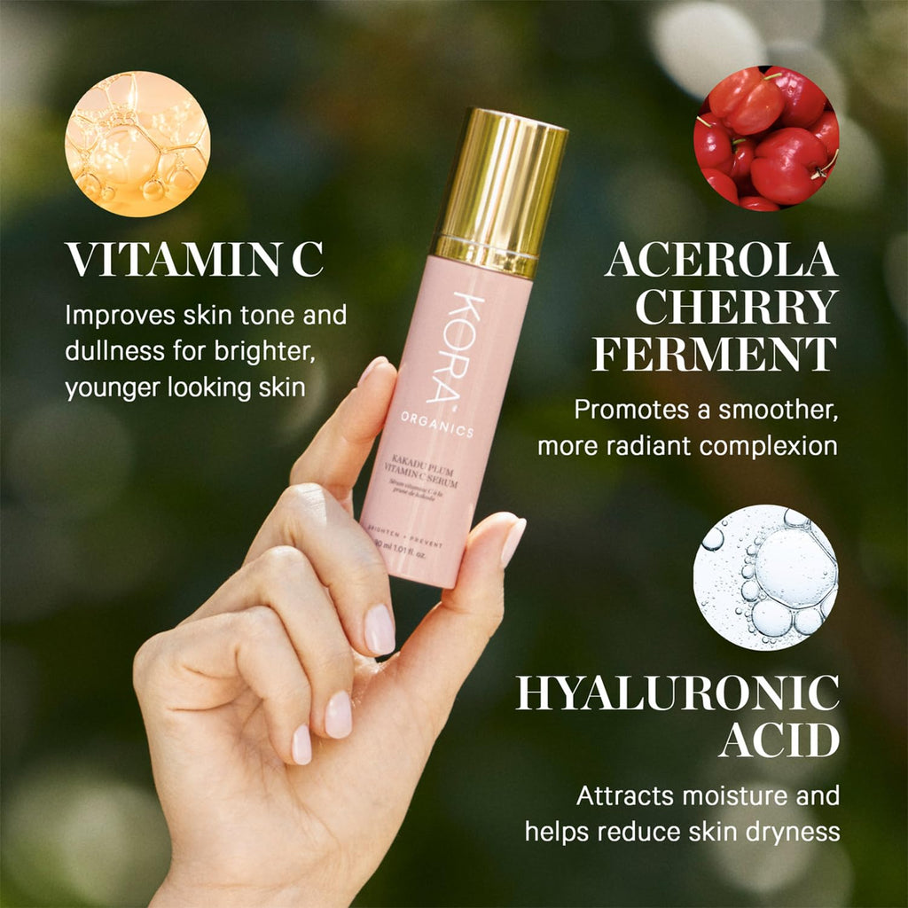 KORA Organics Kakadu Plum Vitamin C Serum – Antioxidant Facial Serum with Hyaluronic Acid