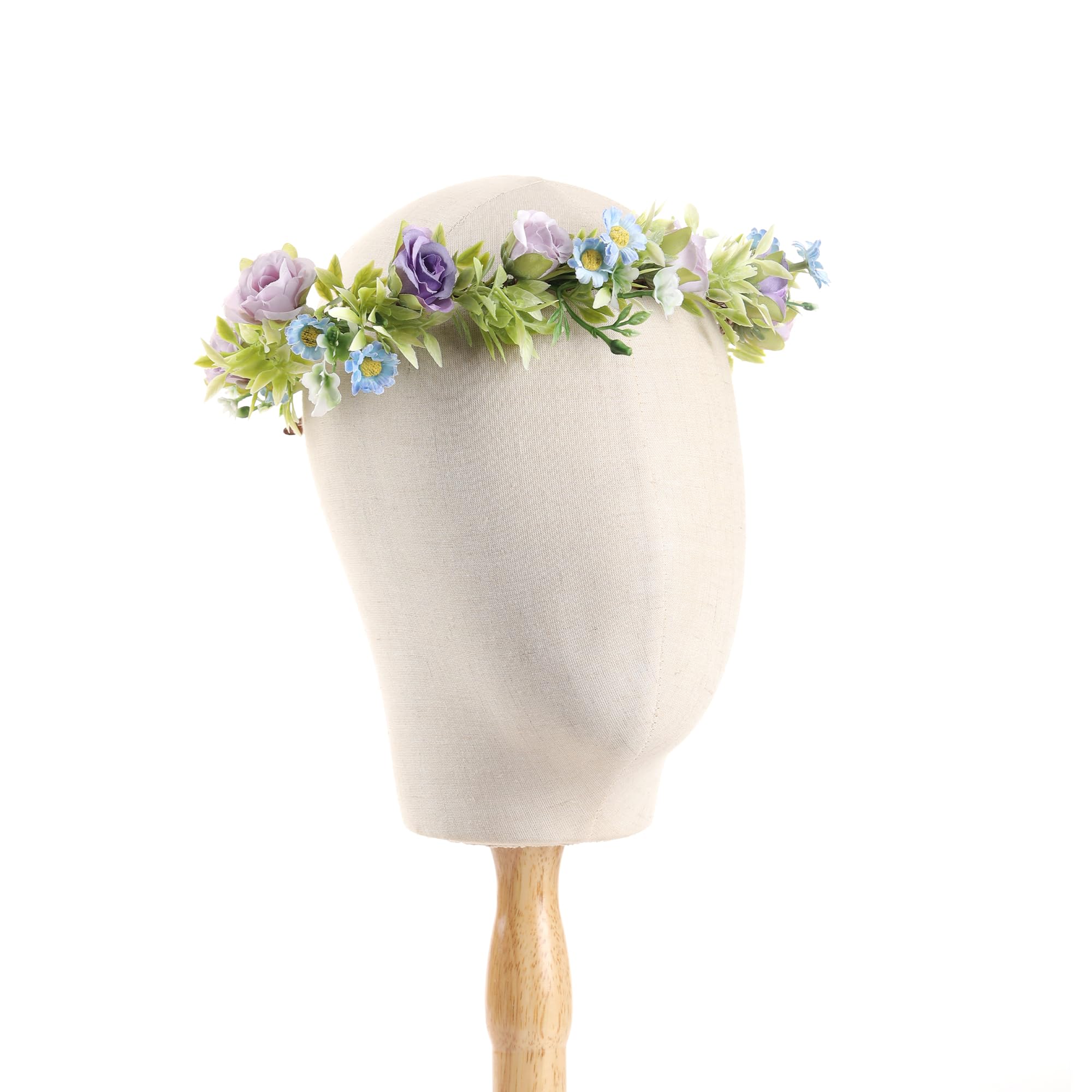 KorViSHOW Rose Flower Crown for Women - Purple Fairy Headband for Weddings & Festivals