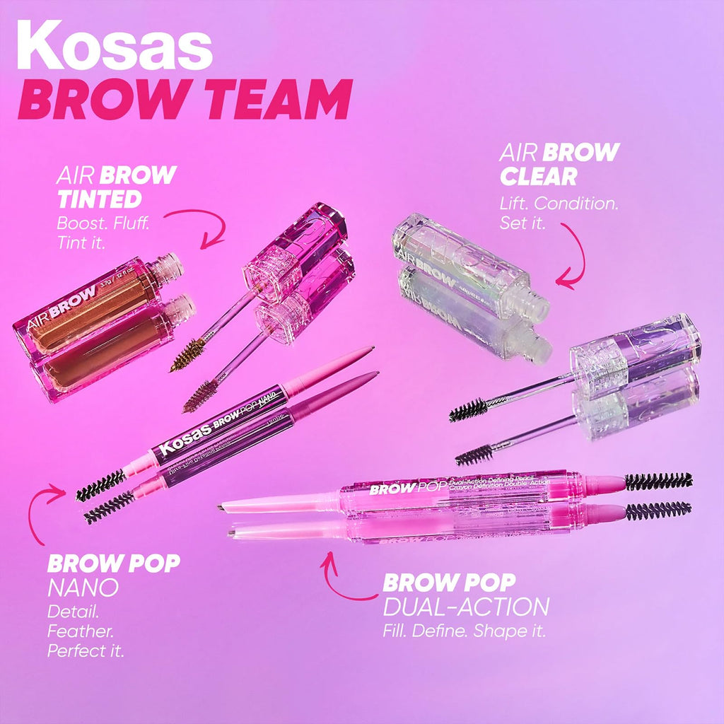 Kosas Air Brow Tinted Gel – Clean Vegan Brow Gel in Grey for Full, Fluffy Brows