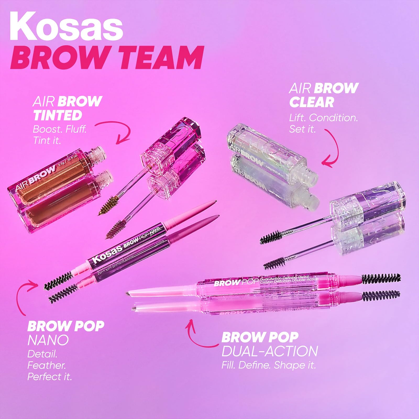 Kosas Air Brow Tinted Gel in Taupe – Clean Vegan, Long-Lasting, Feathery Brows