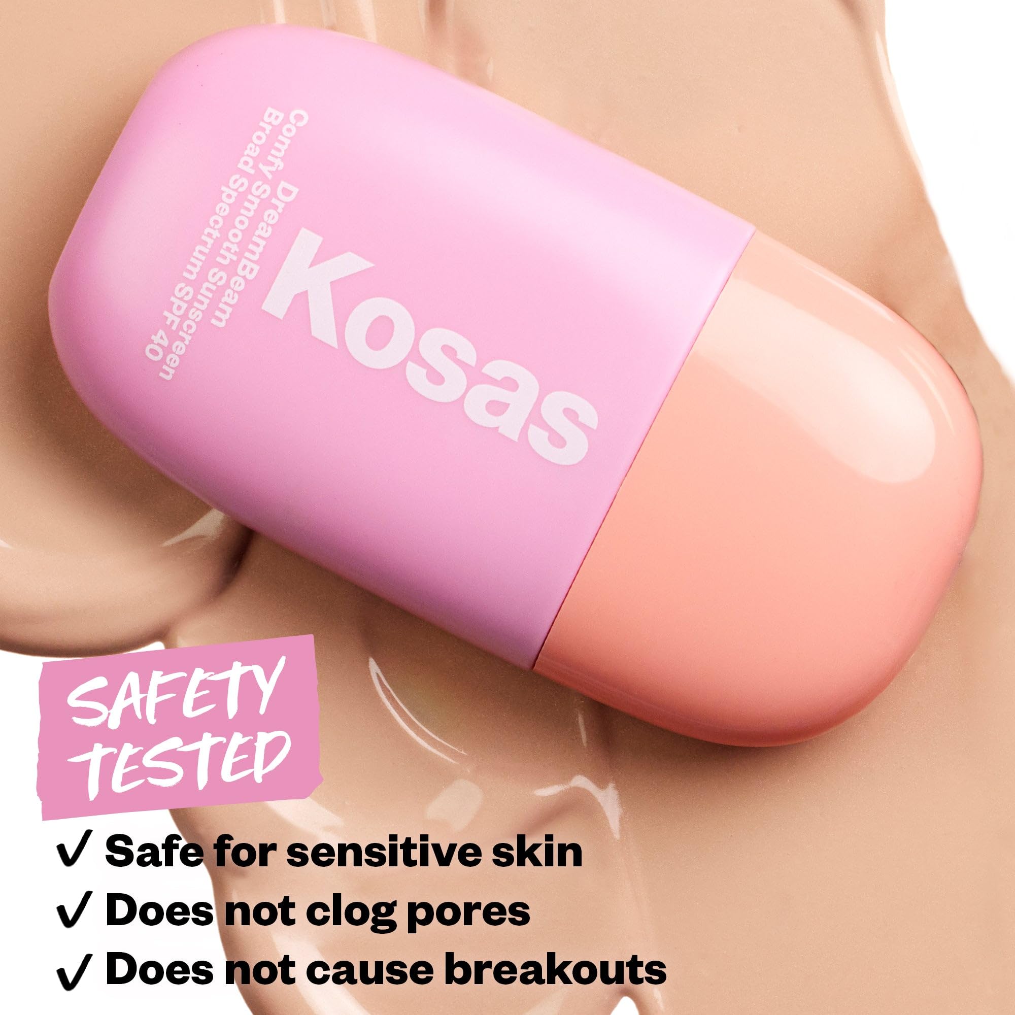 Kosas Mini DreamBeam SPF 40 Mineral Sunscreen | Travel-Size Makeup Base 15ml