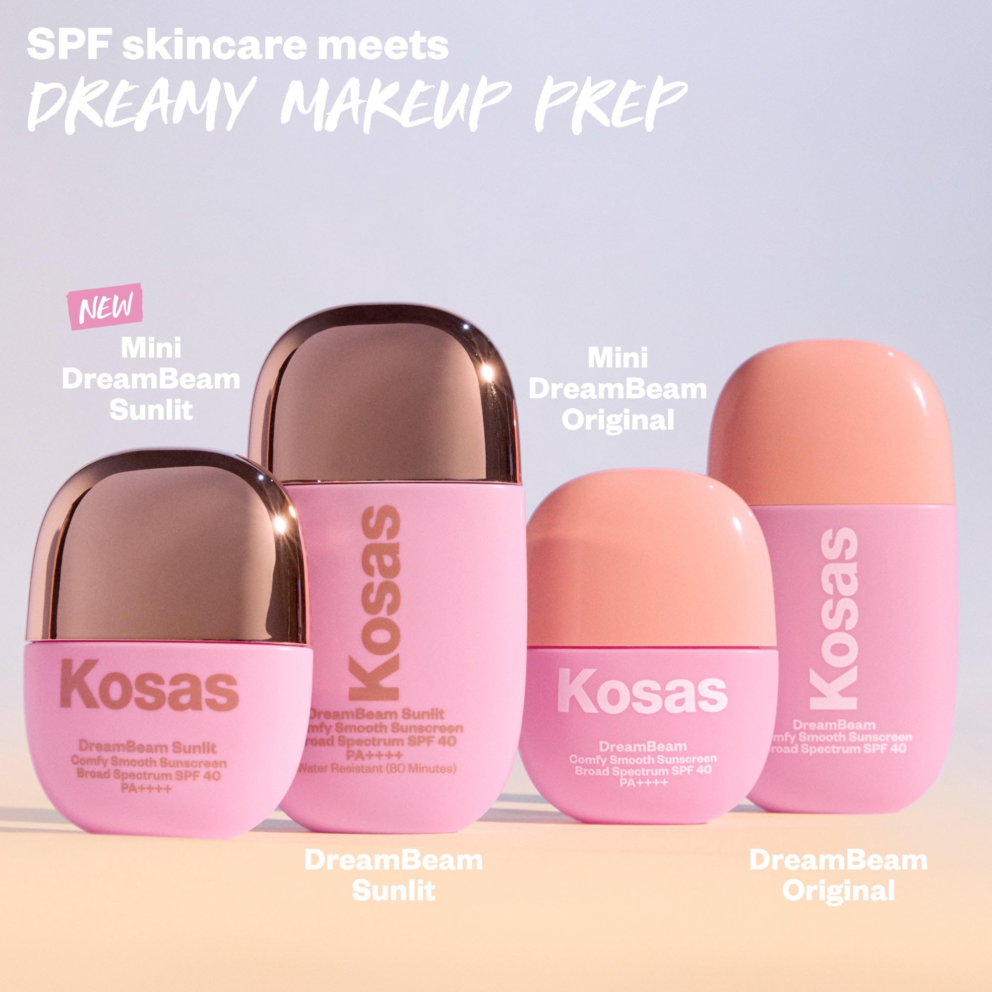 Kosas Mini DreamBeam SPF 40 Mineral Sunscreen | Travel-Size Makeup Base 15ml