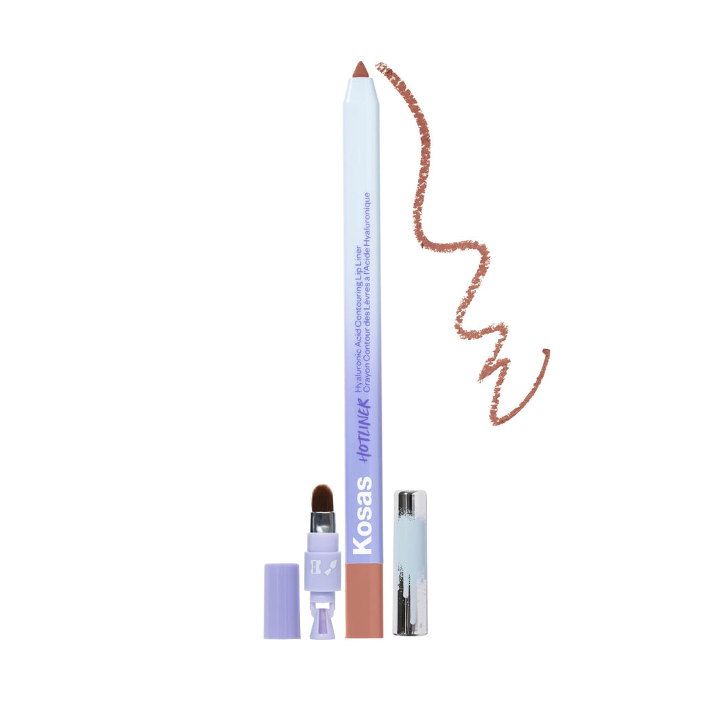 Kosas Hotliner Retractable Lip Liner with Built-In Sharpener & Brush | Hydrating, Long-Lasting Color