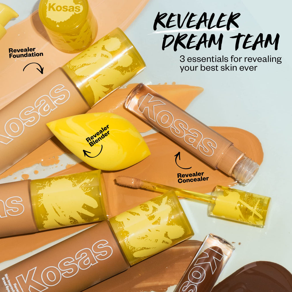 Kosas Revealer Foundation SPF 25 | Hydrating, Buildable Coverage – Medium Tan Warm 250