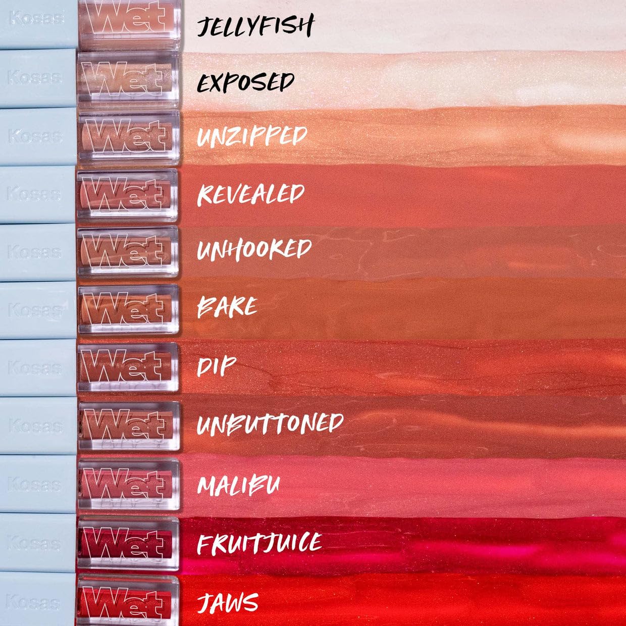 Kosas Wet Lip Oil Gloss – Hydrating Lip Plump with Hyaluronic Acid & Peptides | Malibu