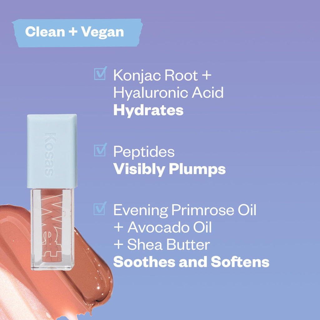 Kosas Wet Lip Oil Gloss – Hydrating Lip Plumping Treatment in Exposed