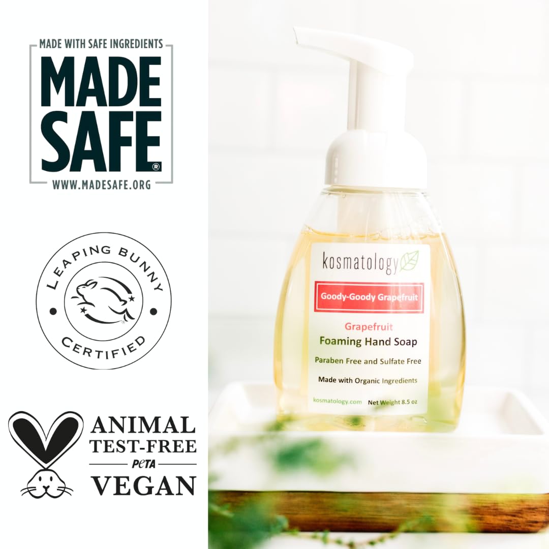 Kosmatology Goody-Goody Grapefruit Foaming Hand Soap | Organic Moisturizing Hand Wash 8.5 fl oz