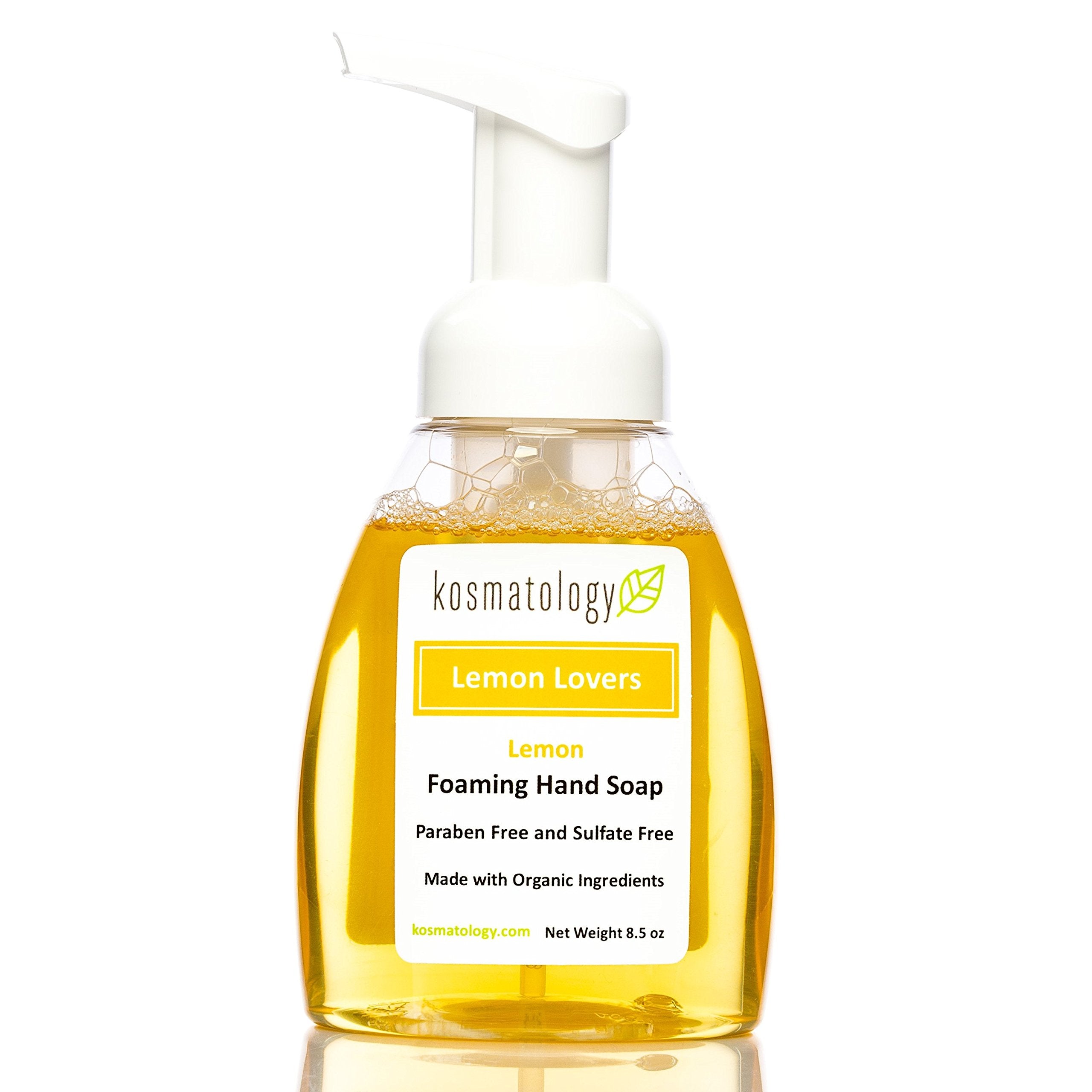 Kosmatology Lemon Lovers Organic Foaming Hand Soap | Moisturizing Hand Wash, 8.5 fl oz