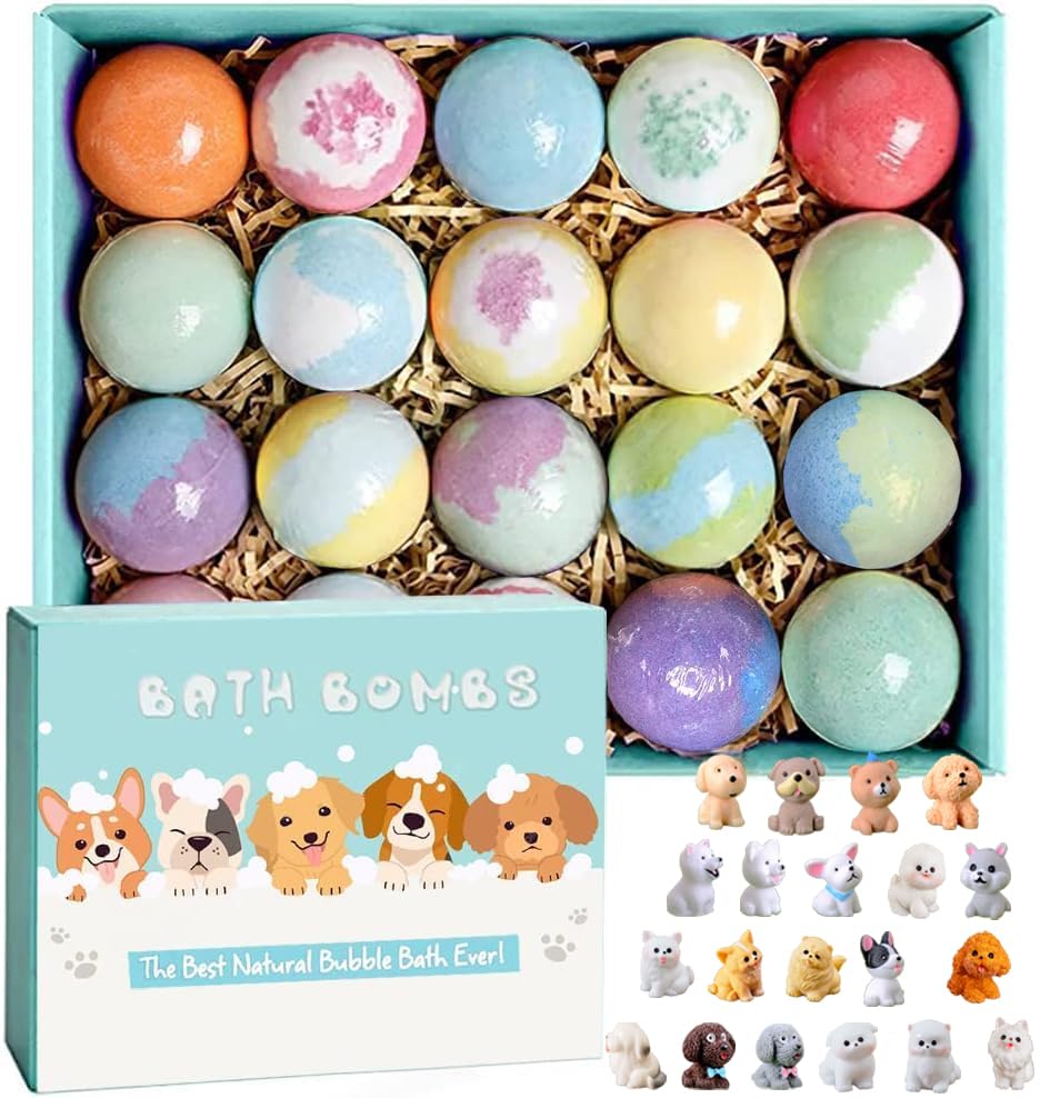 Kottke Kids Bath Bombs: 20-Pack with Surprise Puppy Dolls