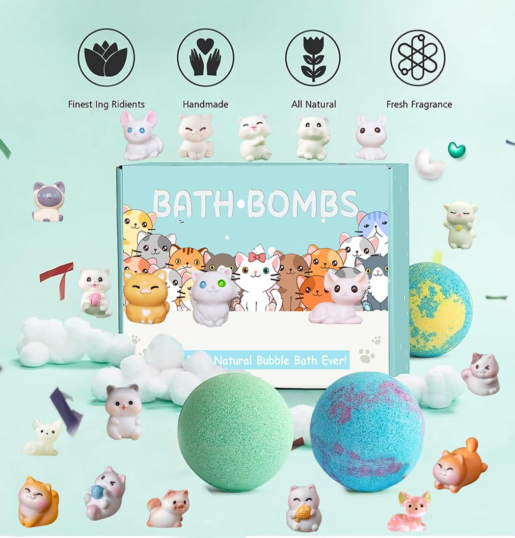 Kottke Kids Bath Bombs with Surprises Inside – 20 Pack Natural Organic Bubble Bath