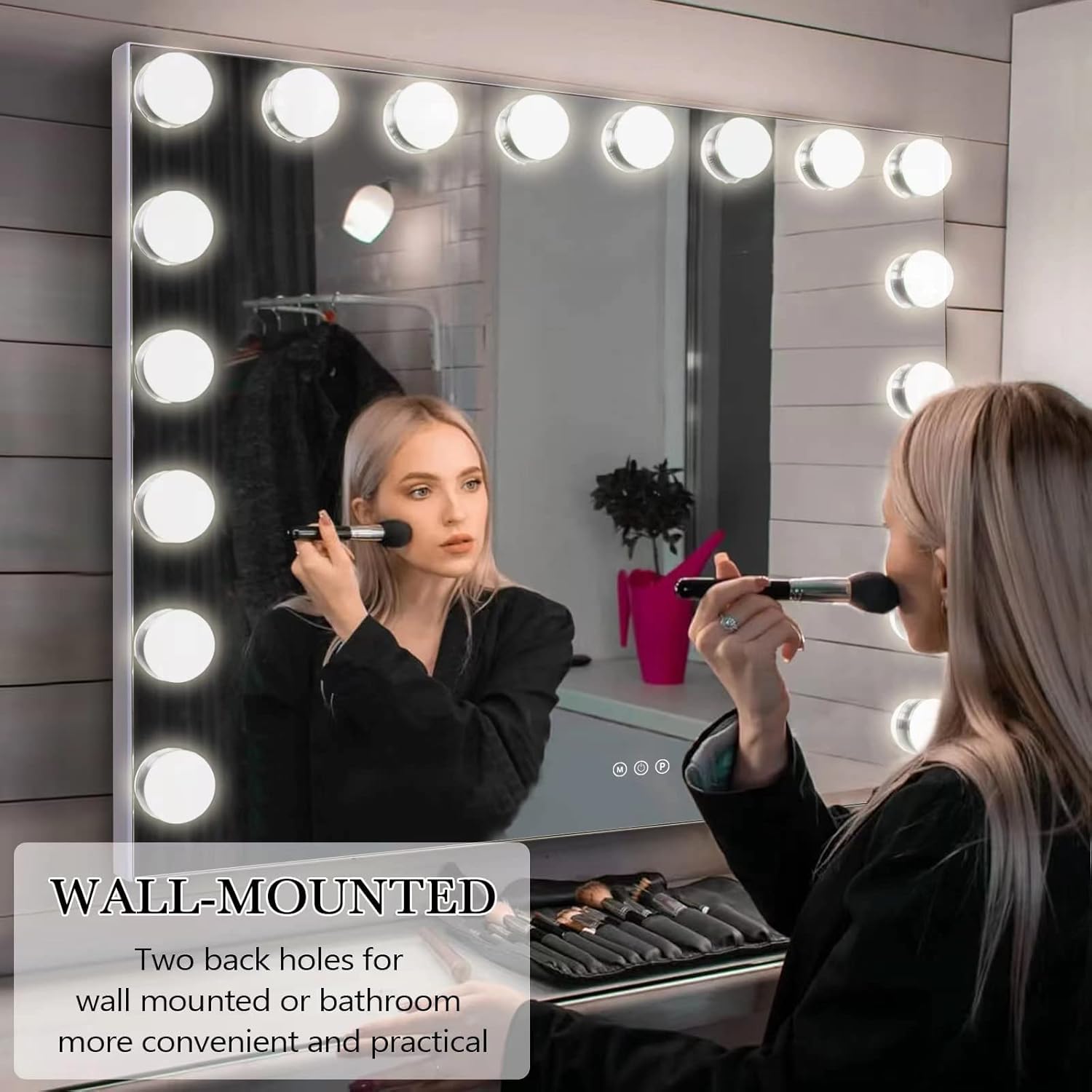 Kottova Vanity Mirror with Lights – 18 LEDs, 3 Color Temps, USB Port, Detachable 10x Magnifier