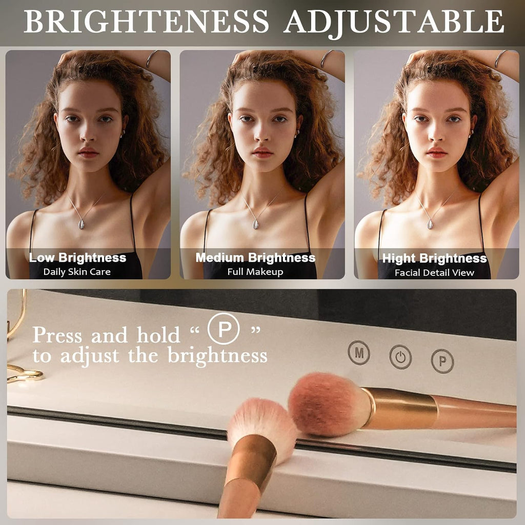 Kottova Vanity Mirror with Lights – 18 LEDs, 3 Color Temps, USB Port, Detachable 10x Magnifier