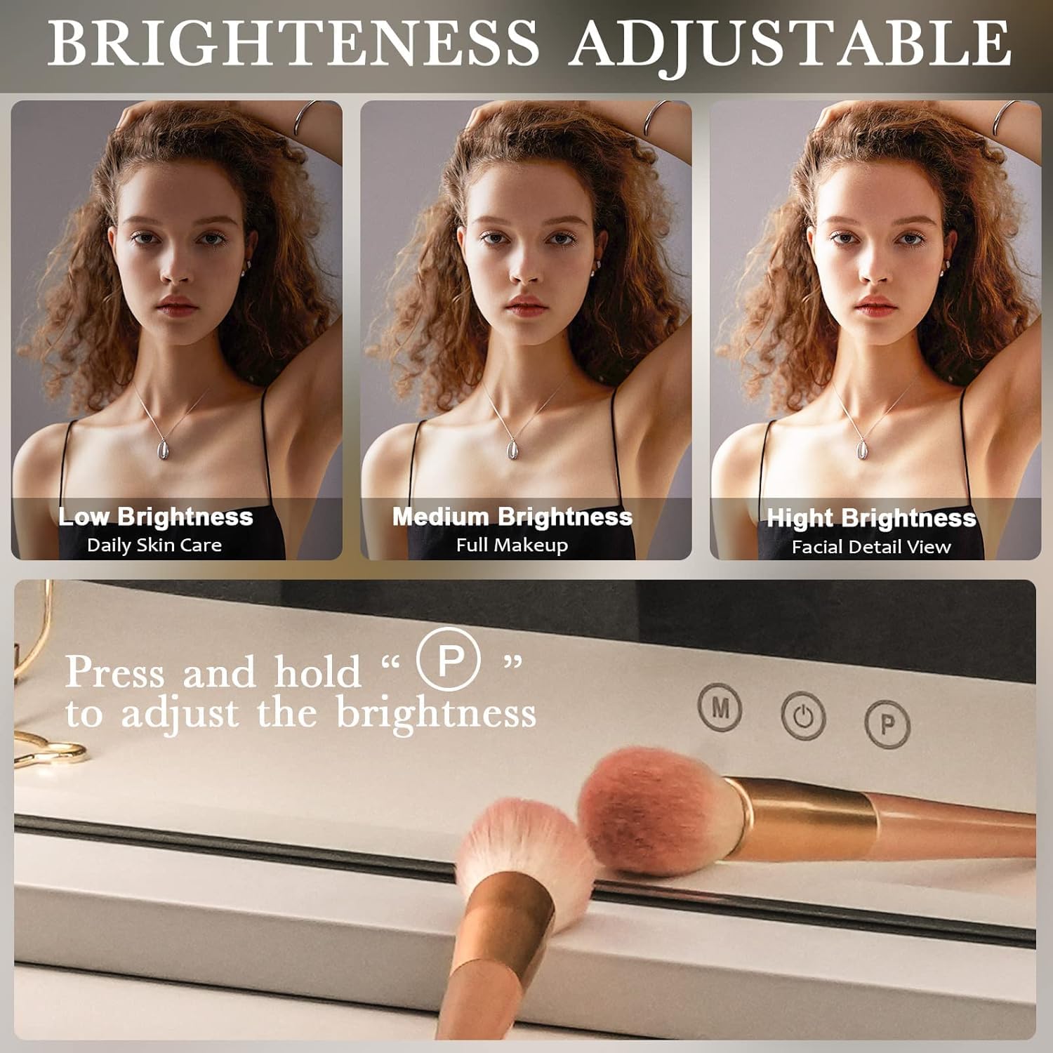 Kottova Vanity Mirror with Lights – 18 LEDs, 3 Color Temps, USB Port, Detachable 10x Magnifier