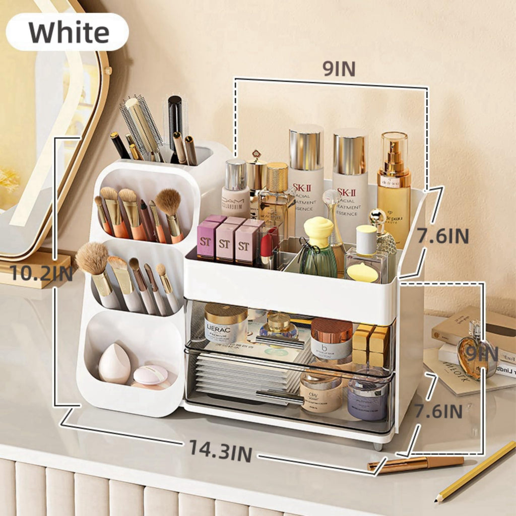 KQJS Makeup Organizer with Drawers – Large Capacity Vanity Storage