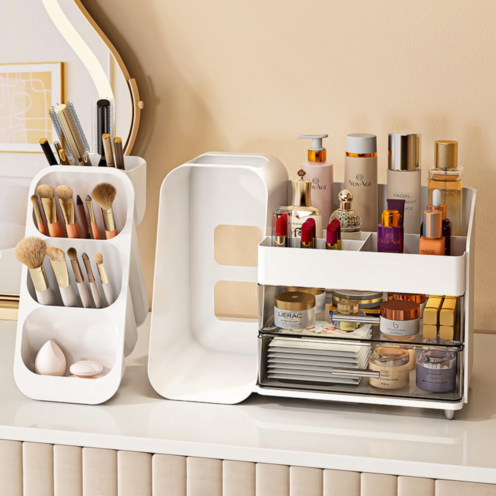 KQJS Makeup Organizer with Drawers – Large Capacity Vanity Storage
