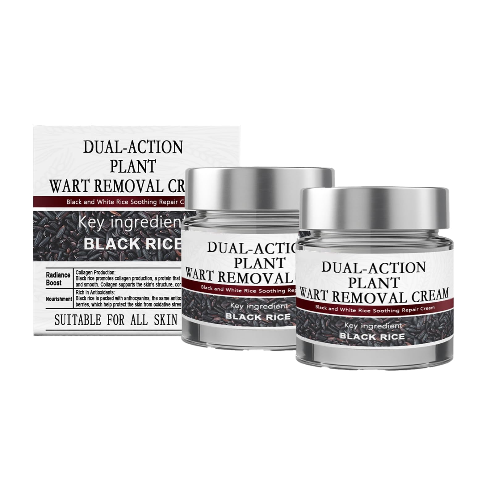 Krajiyya KeraErase Dual-Action Renewal Cream – Soothing Black & White Rice Repair, All Skin Types (2 pcs)