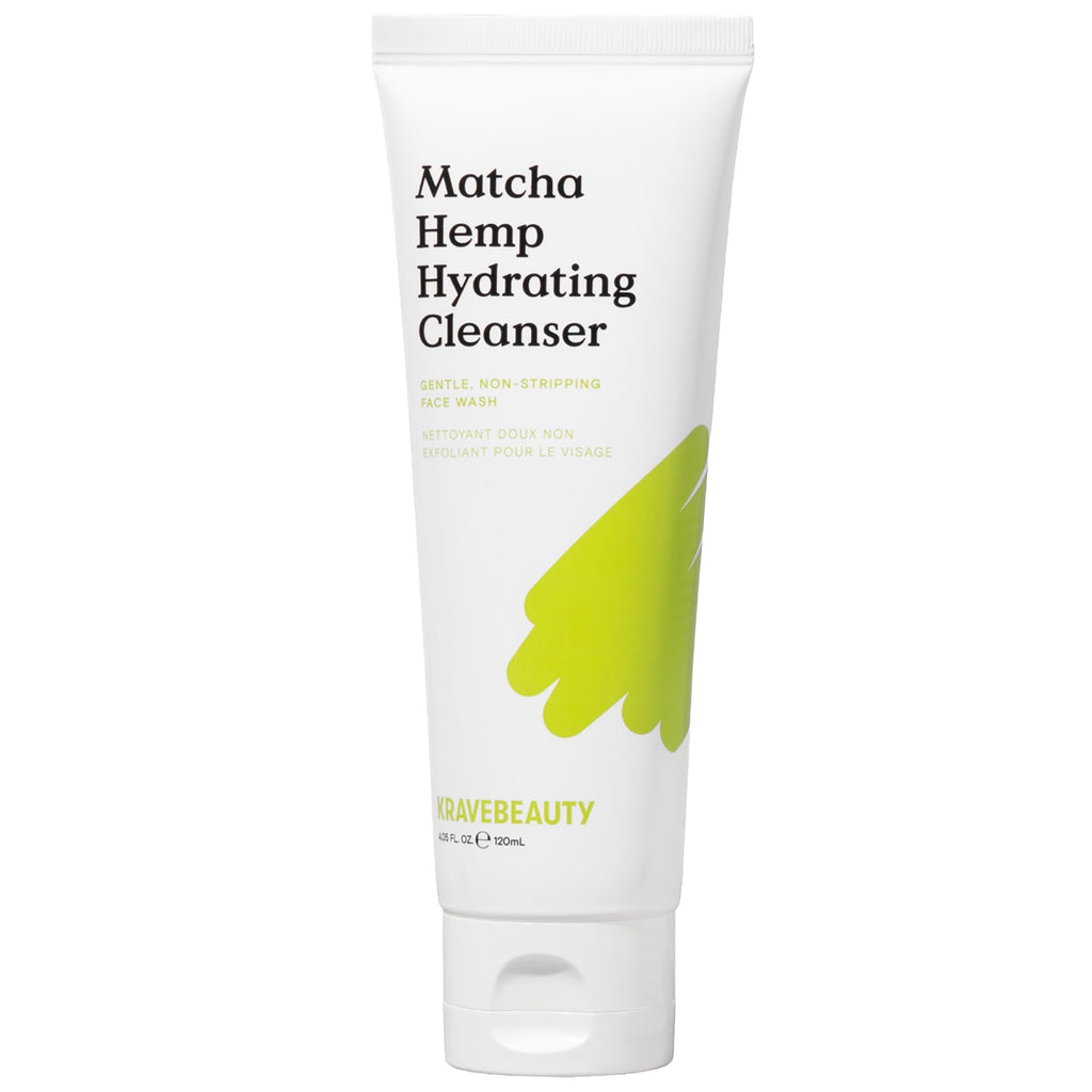 KraveBeauty Matcha Hemp Hydrating Cleanser – Gentle Daily Face Wash, Vegan & Cruelty-Free