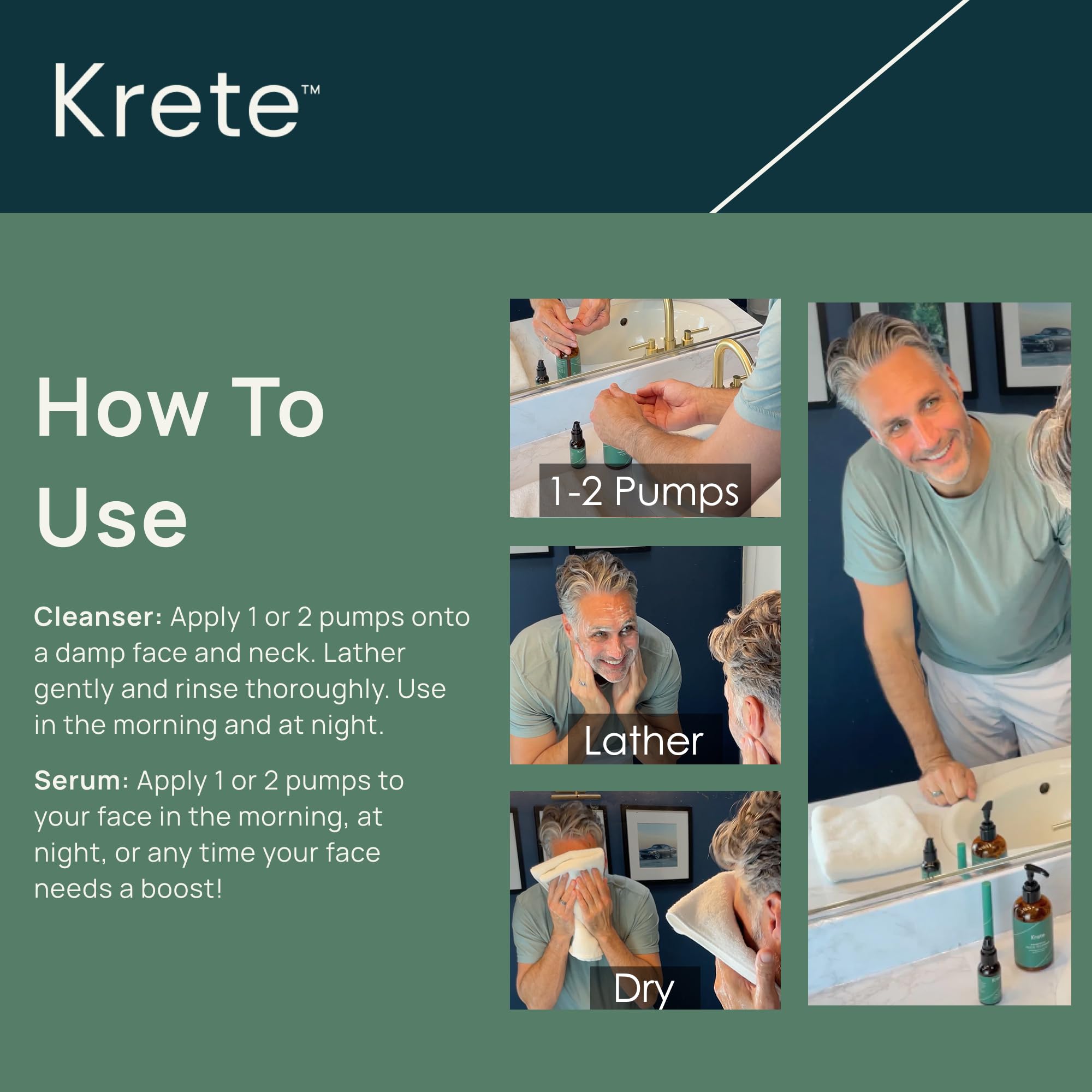 KRETE Probiotic Facial Cleanser — 30-Second Routine for Glowing, Balanced Skin | 8 oz