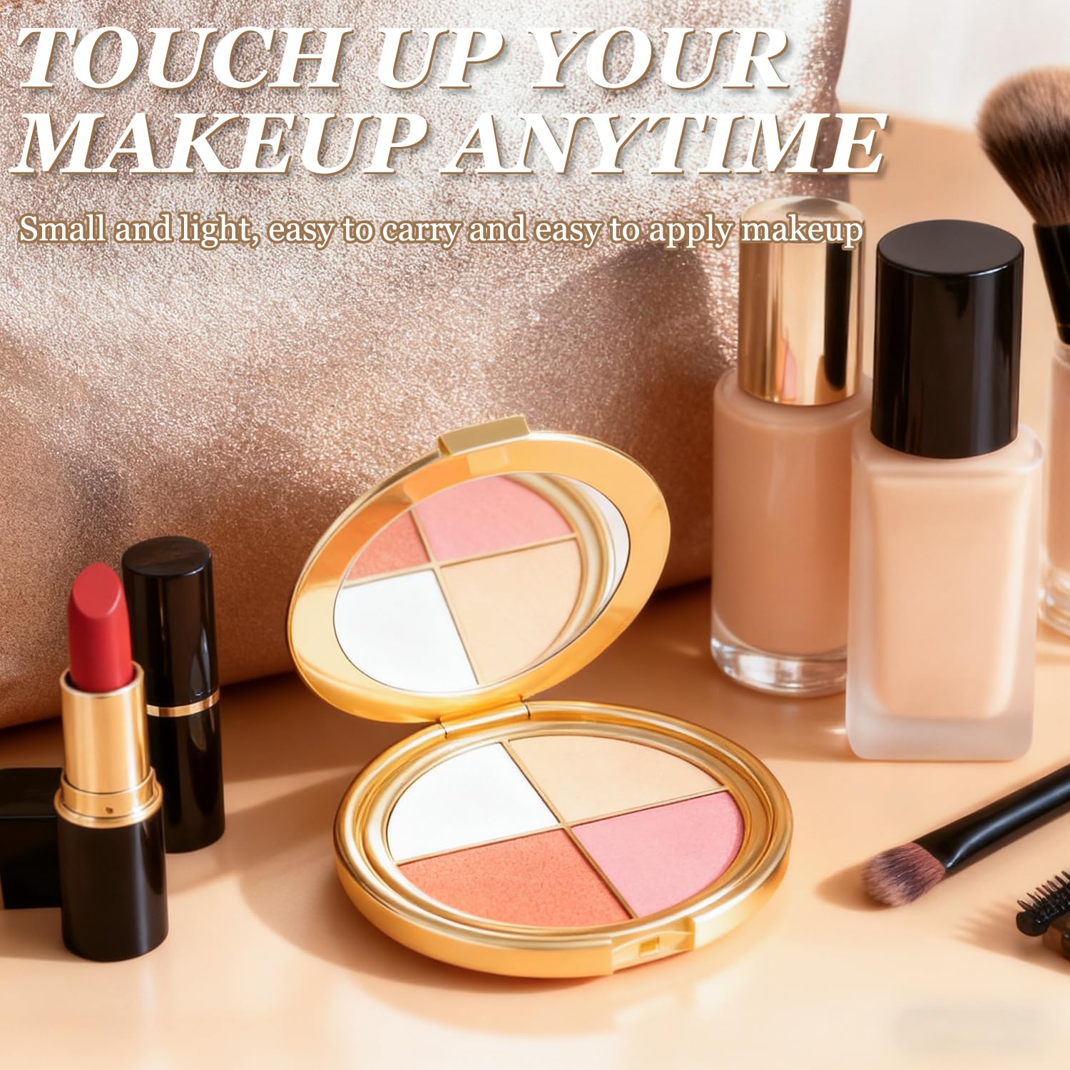 Kubot Eye & Cheek Palette – 4-in-1 Eyeshadow, Blush, Contour & Highlighter Kit