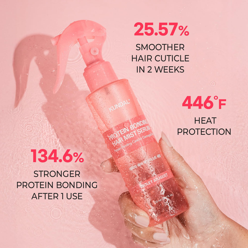 KUNDAL Hair Mist Serum | Vegan Protein Bonding, Heat Protection & Violet Muguet 150ml