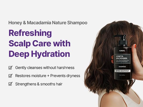 KUNDAL Pink Grapefruit Shampoo – Sulfate Free Moisturizing Shampoo with Argan Oil, 16.9 oz (500 ml)