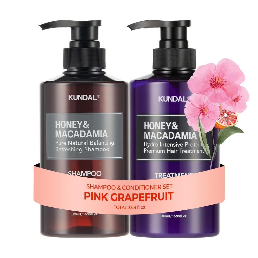 KUNDAL Pink Grapefruit Shampoo & Conditioner Set – Sulfate-Free, Argan & Macadamia Oils, 16.9 oz Each