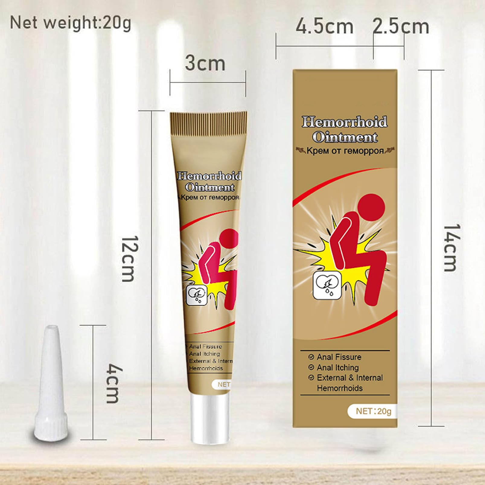 Kunnozz Hemorrhoid Cream – Natural Herbal Ointment for External Relief (20g)