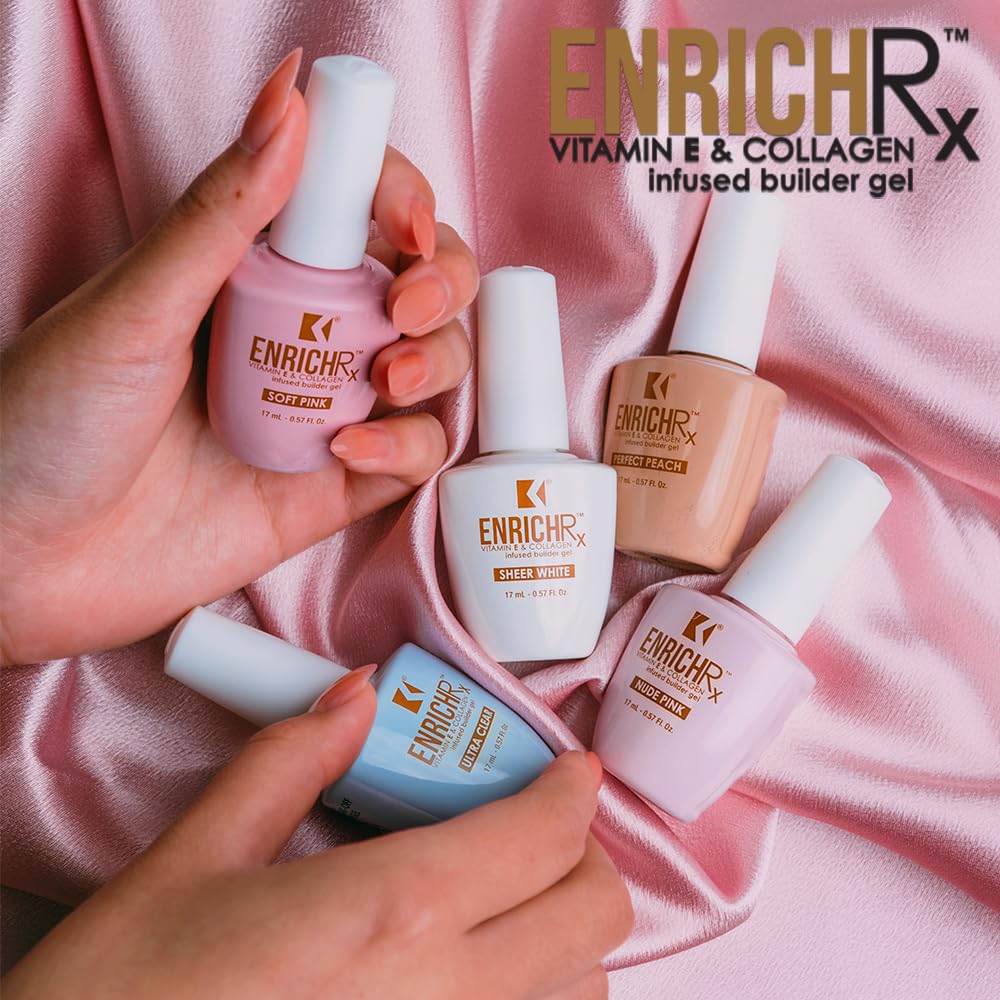 KUPA GelFinity EnrichRx Infused Builder Gel 0.57 fl oz – Nude Pink | Builds Natural Nail Structure