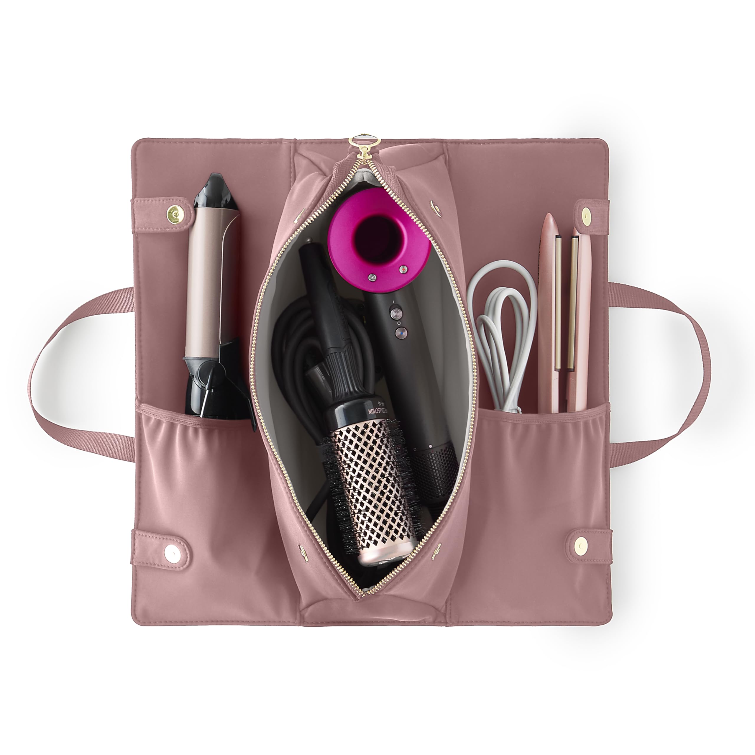 KUSSHI Hair Tools Bag — Oprah’s Favorite Things Winner | Neoprene Travel Organizer (Mauve)