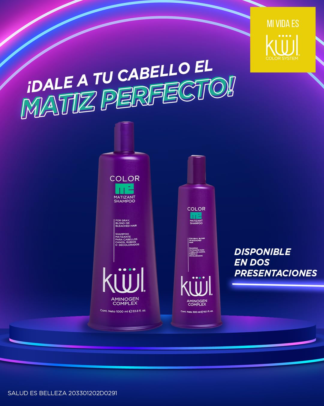 KUUL Matizant Purple Shampoo 1000 ml – Neutralizes Yellow, Enhances Ash Tones, UV Protected