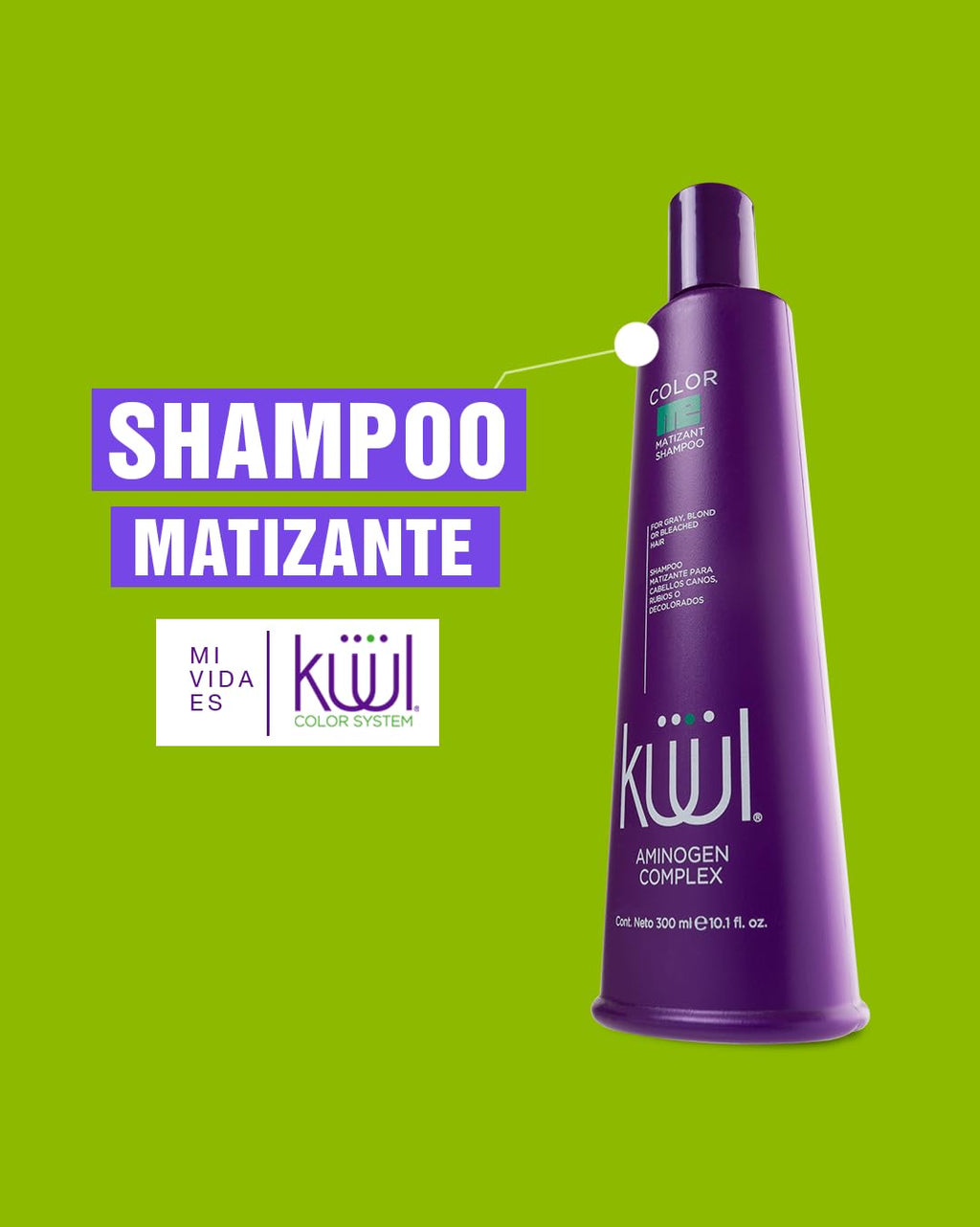 KUUL Matizant Purple Shampoo 1000 ml – Neutralizes Yellow, Enhances Ash Tones, UV Protected