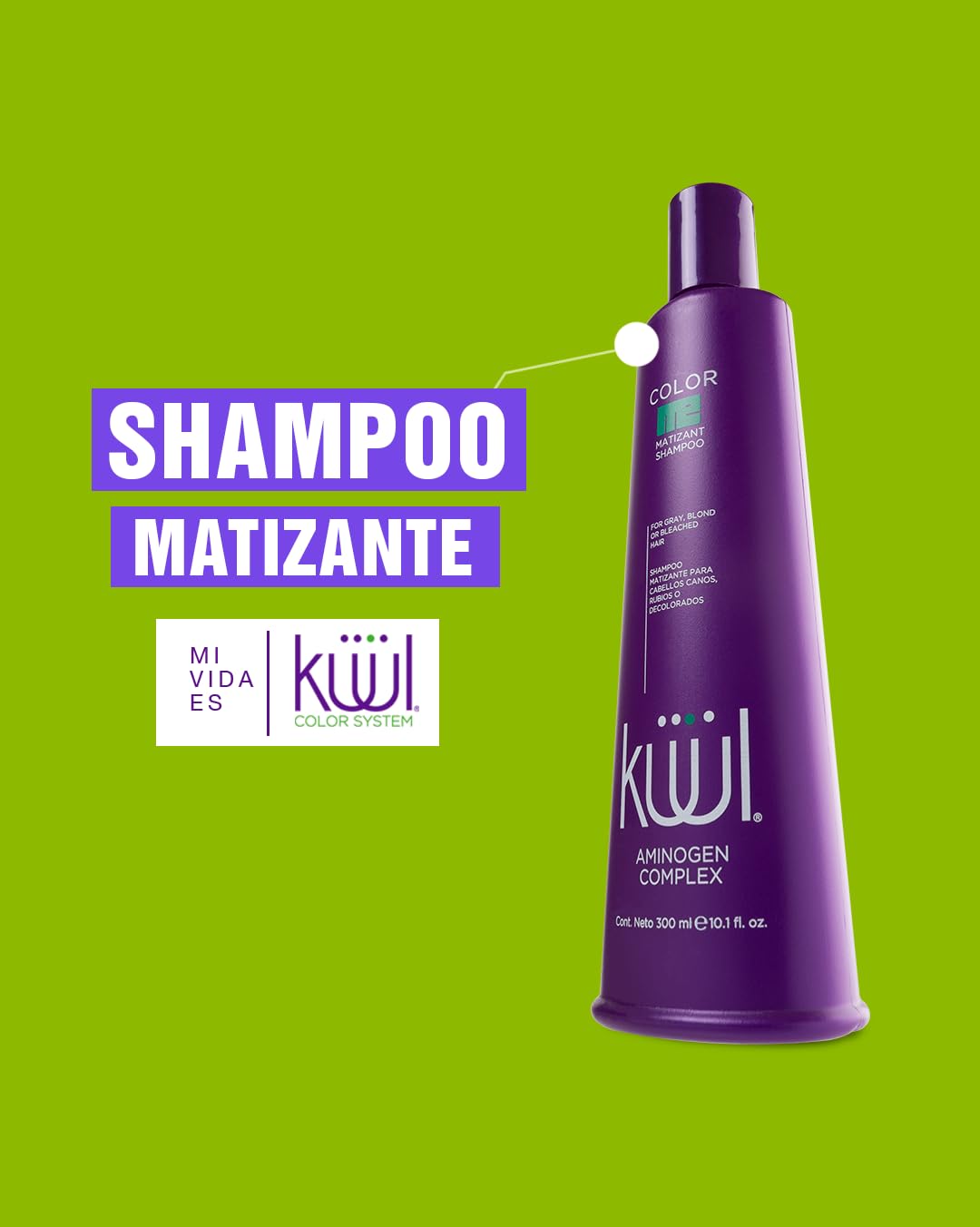 KUUL Matizant Purple Shampoo 1000 ml – Neutralizes Yellow, Enhances Ash Tones, UV Protected