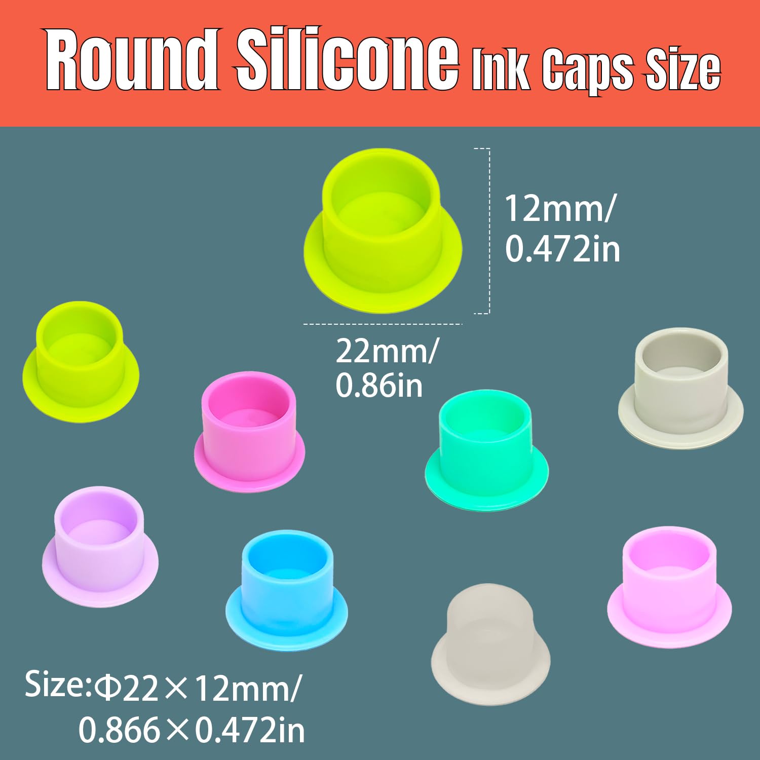 KVM 200pcs Disposable Silicone Tattoo Ink Cups — U‑Shaped Pigment Holders for Eyebrow, Eyeliner & Lip Color
