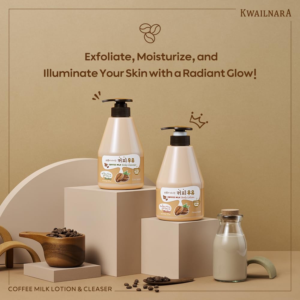 Kwailnara Coffee Milk Body Wash – Korean Cleanser with Milk Protein & Royal Jelly