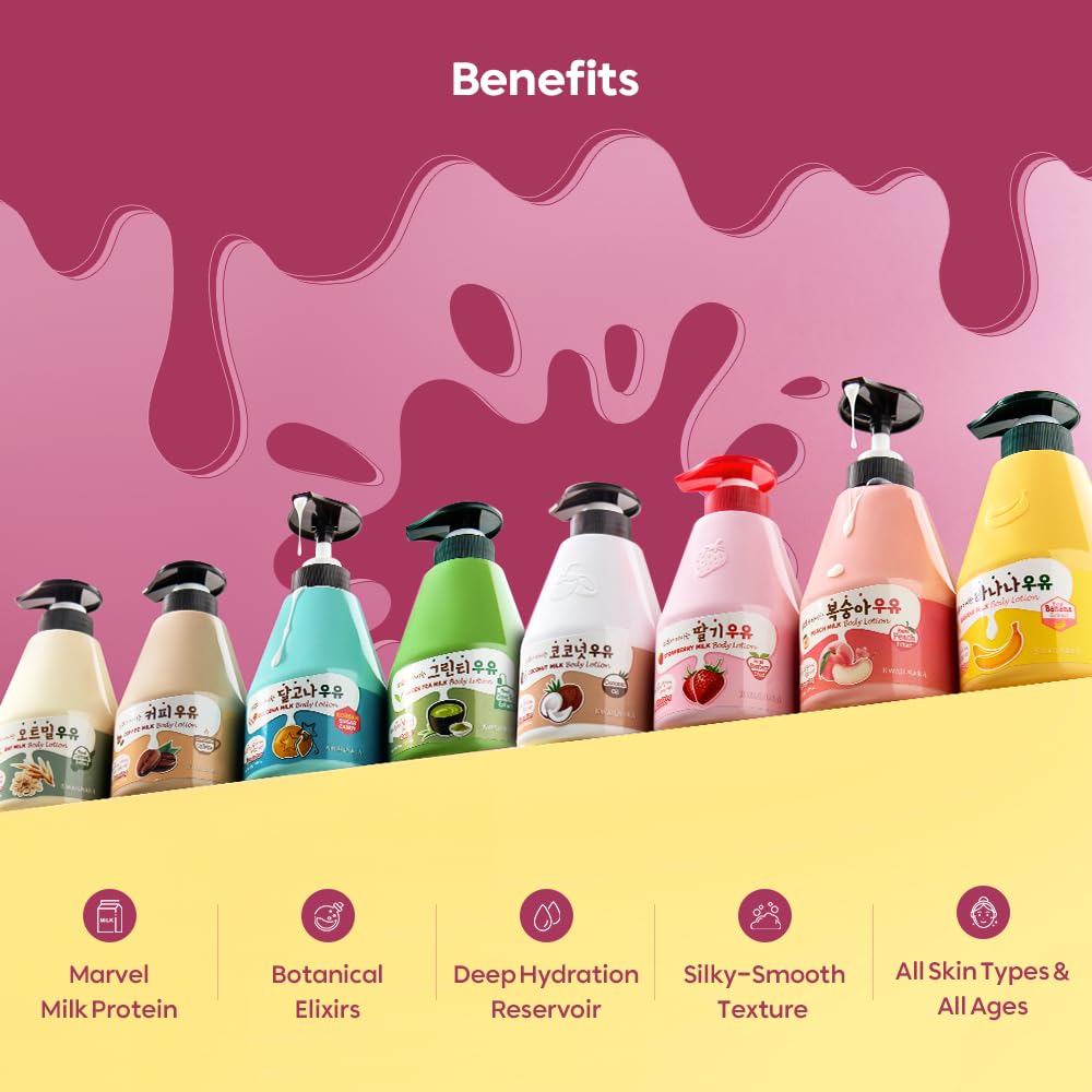 Kwailnara WELCOS Dalgona Milk Body Wash & Lotion Set – Energizing Korean Skincare with Dalgona Extract (560g each)