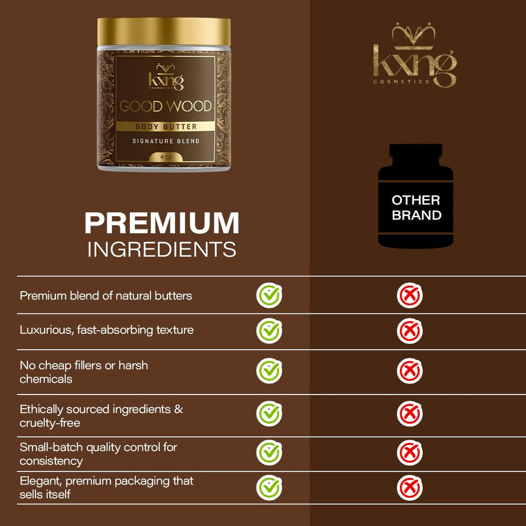 KXNG Cosmetics Organic Shea Body Butter Cream – 4oz | Deep Hydration for Dry Skin