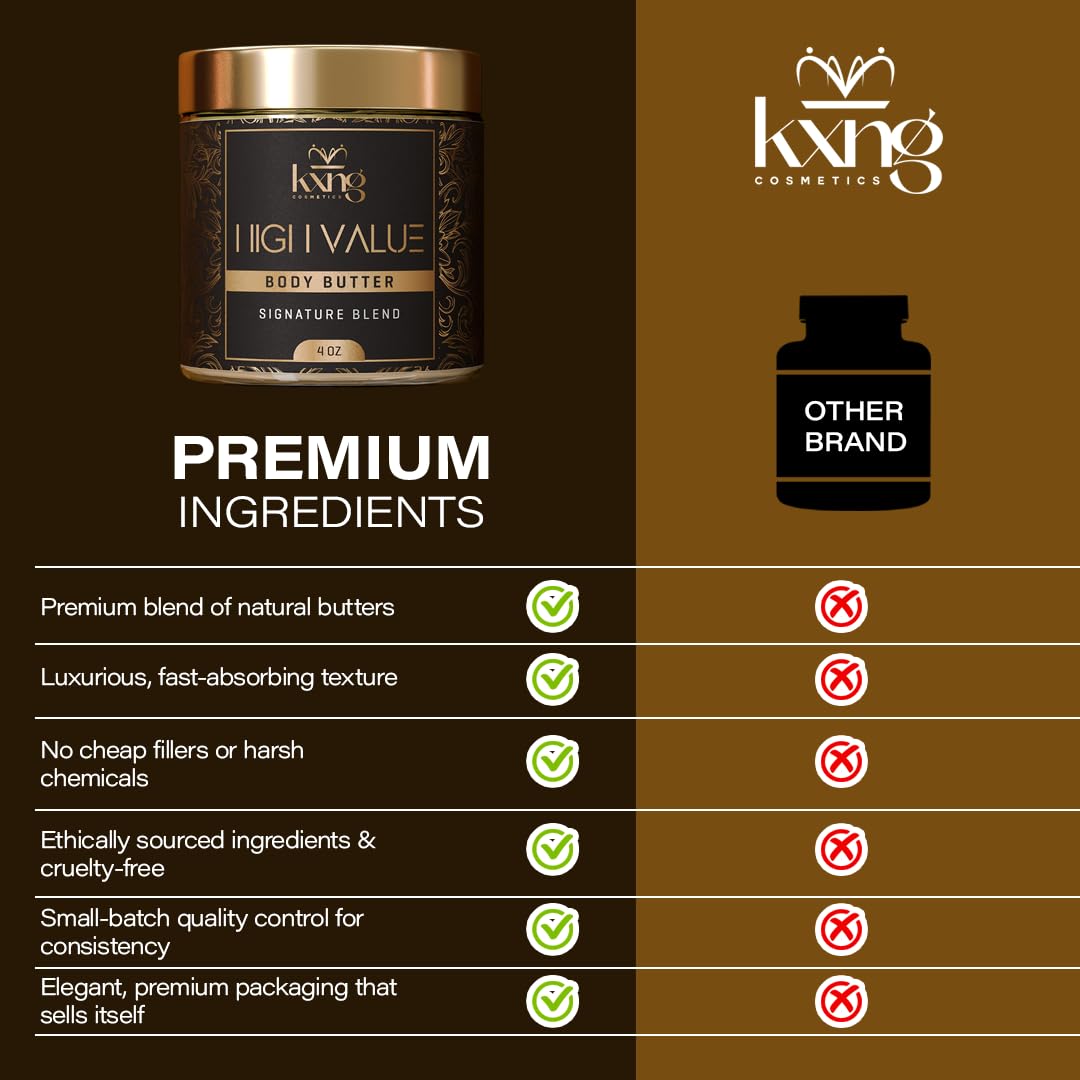 KXNG Cosmetics Shea Body Butter Cream – 4oz | Organic Hydration for All Skin Types