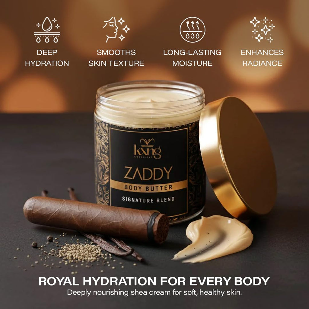 KXNG Cosmetics Organic Shea Body Butter Cream – 4oz | Hydrating, Non-Greasy Moisturizer
