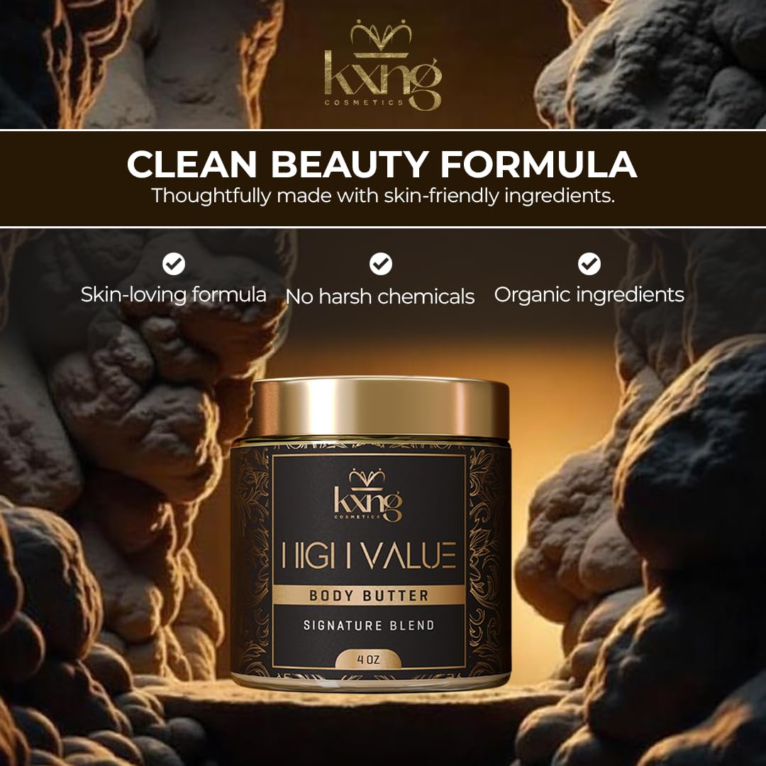 KXNG Cosmetics Shea Body Butter Cream – 4oz | Organic Hydration for All Skin Types